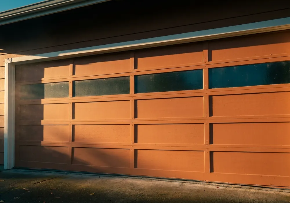 The same terracotta door back on track and closed